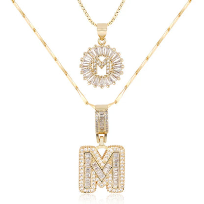 18k Gold Plated 2-piece Initial Necklace | Zilènne