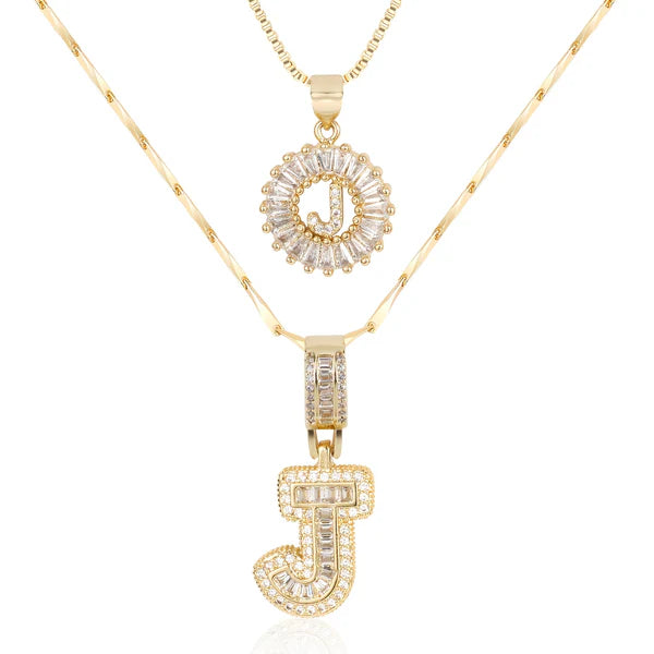 18k Gold Plated 2-piece Initial Necklace | Zilènne