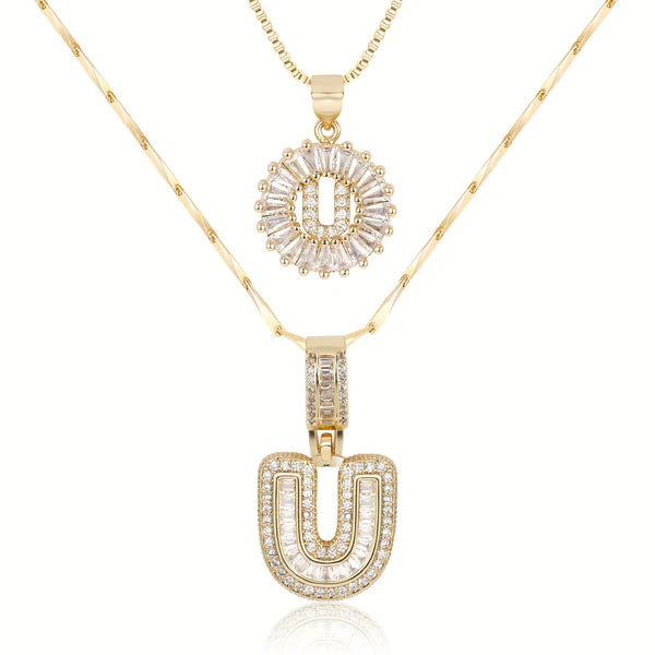 18k Gold Plated 2-piece Initial Necklace | Zilènne