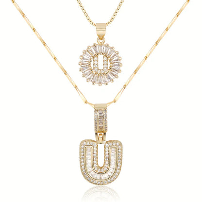 18k Gold Plated 2-piece Initial Necklace | Zilènne
