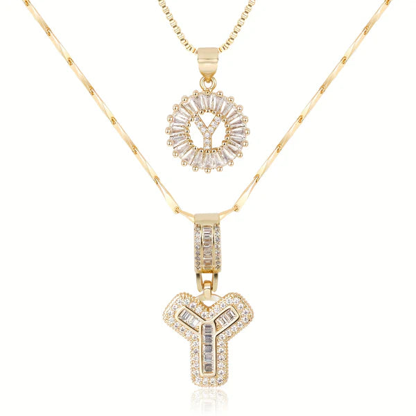 18k Gold Plated 2-piece Initial Necklace | Zilènne