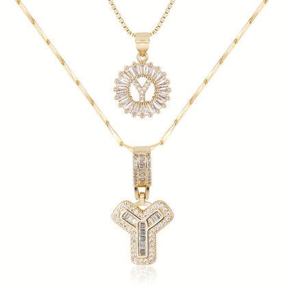 18k Gold Plated 2-piece Initial Necklace | Zilènne