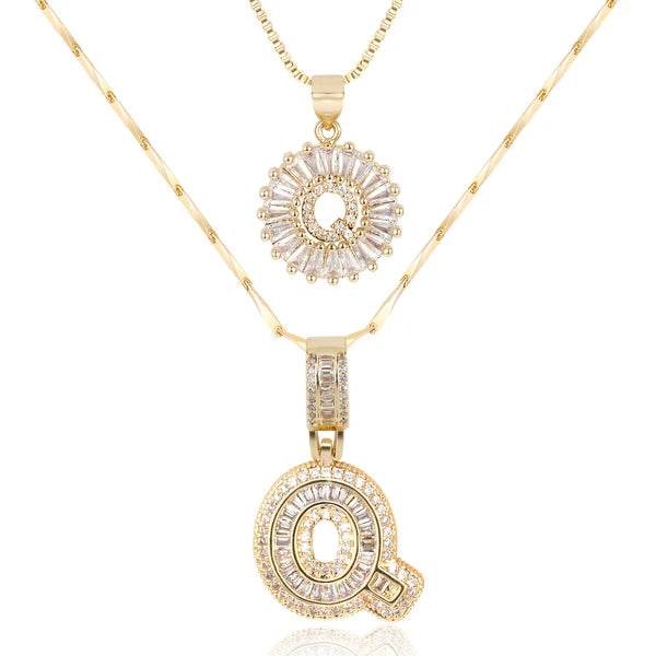 18k Gold Plated 2-piece Initial Necklace | Zilènne