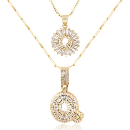 18k Gold Plated 2-piece Initial Necklace | Zilènne