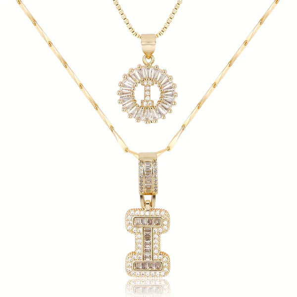 18k Gold Plated 2-piece Initial Necklace | Zilènne