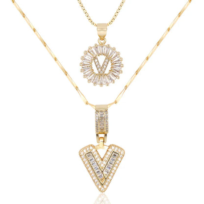 18k Gold Plated 2-piece Initial Necklace | Zilènne