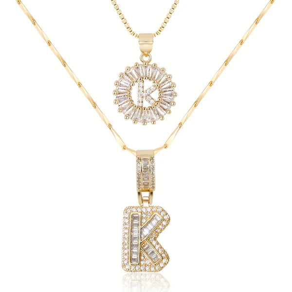 18k Gold Plated 2-piece Initial Necklace | Zilènne