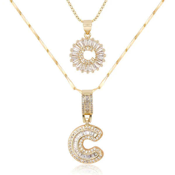 18k Gold Plated 2-piece Initial Necklace | Zilènne