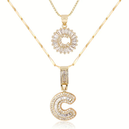 18k Gold Plated 2-piece Initial Necklace | Zilènne