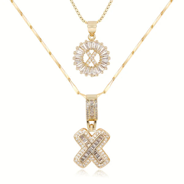 18k Gold Plated 2-piece Initial Necklace | Zilènne