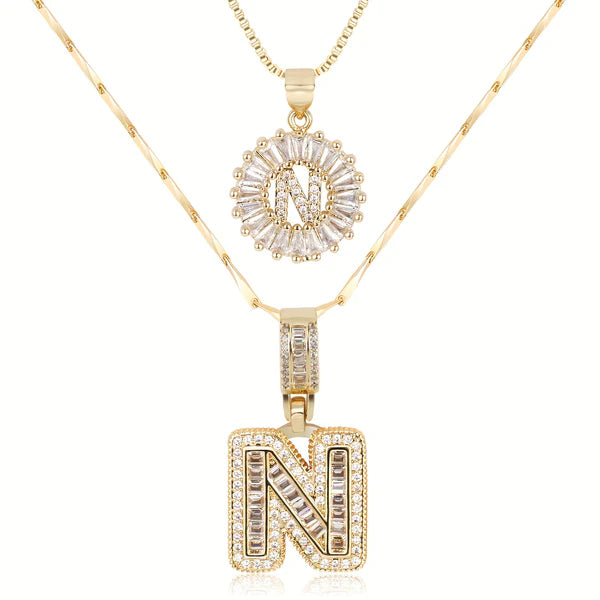18k Gold Plated 2-piece Initial Necklace | Zilènne