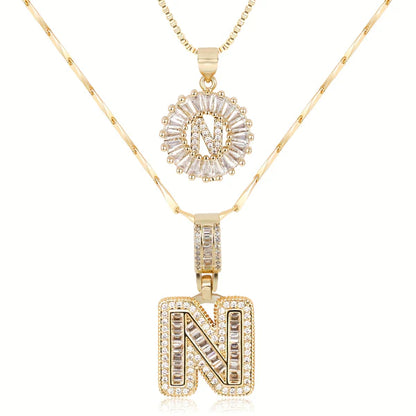 18k Gold Plated 2-piece Initial Necklace | Zilènne