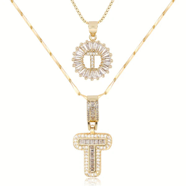 18k Gold Plated 2-piece Initial Necklace | Zilènne