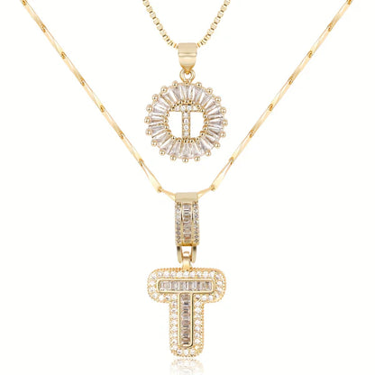 18k Gold Plated 2-piece Initial Necklace | Zilènne