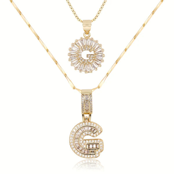 18k Gold Plated 2-piece Initial Necklace | Zilènne
