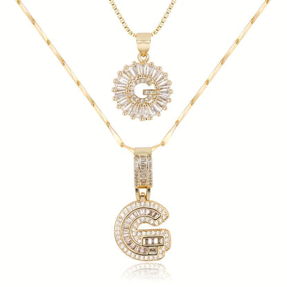 18k Gold Plated 2-piece Initial Necklace | Zilènne
