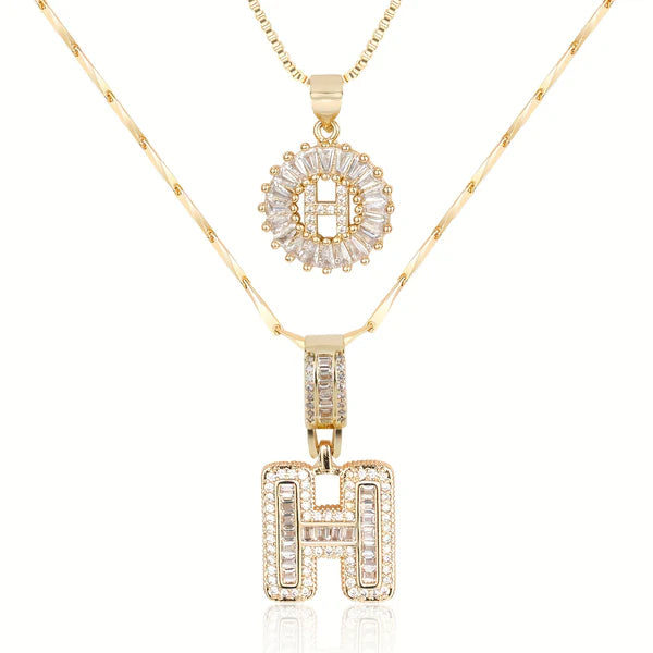 18k Gold Plated 2-piece Initial Necklace | Zilènne