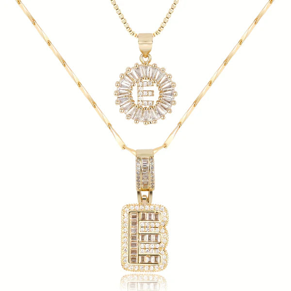 18k Gold Plated 2-piece Initial Necklace | Zilènne