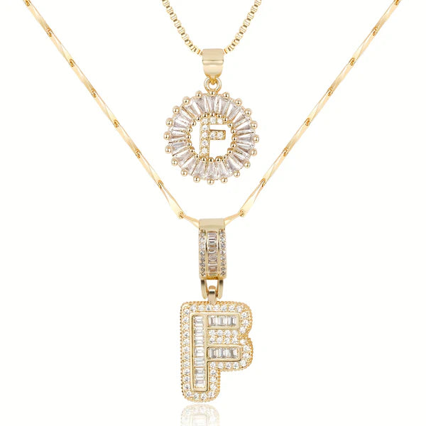 18k Gold Plated 2-piece Initial Necklace | Zilènne