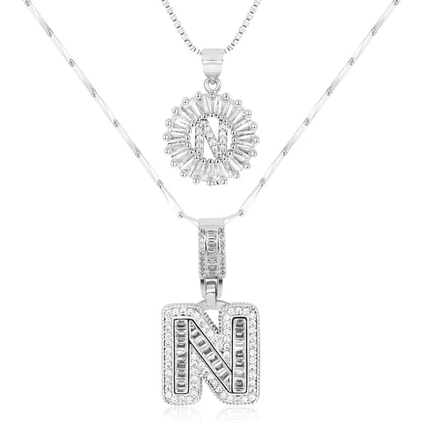 18k Gold Plated 2-piece Initial Necklace | Zilènne