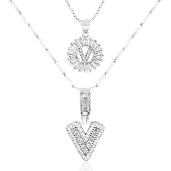 18k Gold Plated 2-piece Initial Necklace | Zilènne
