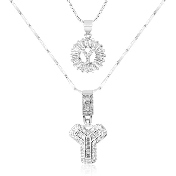 18k Gold Plated 2-piece Initial Necklace | Zilènne