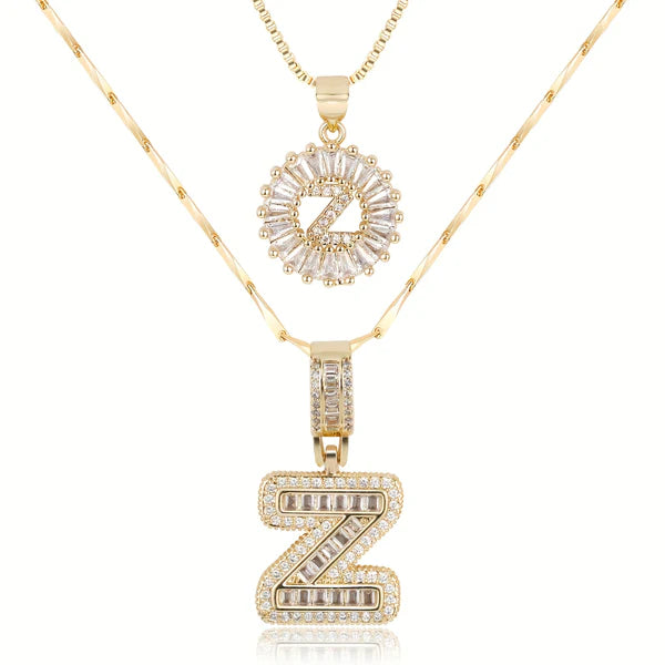 18k Gold Plated 2-piece Initial Necklace | Zilènne