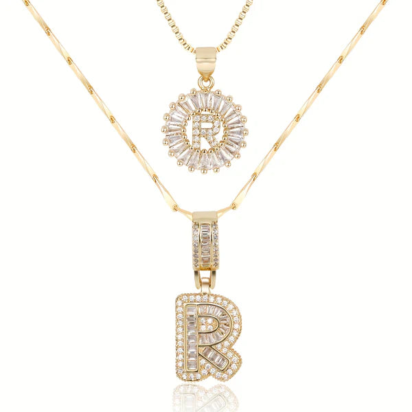 18k Gold Plated 2-piece Initial Necklace | Zilènne
