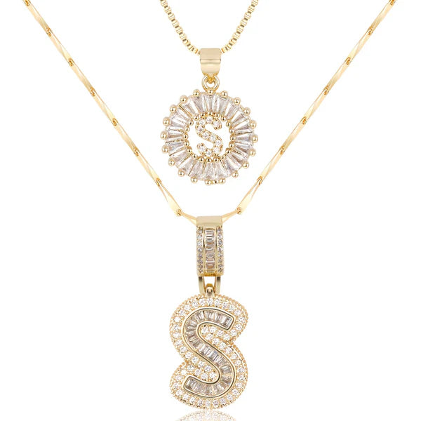 18k Gold Plated 2-piece Initial Necklace | Zilènne