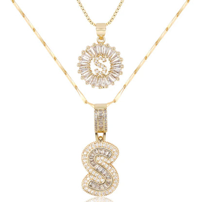 18k Gold Plated 2-piece Initial Necklace | Zilènne