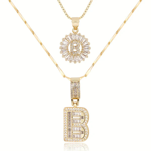 18k Gold Plated 2-piece Initial Necklace | Zilènne