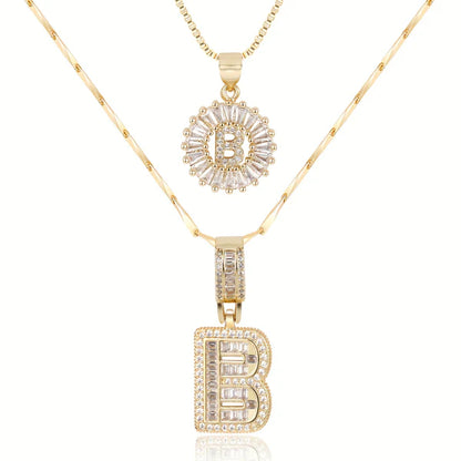 18k Gold Plated 2-piece Initial Necklace | Zilènne