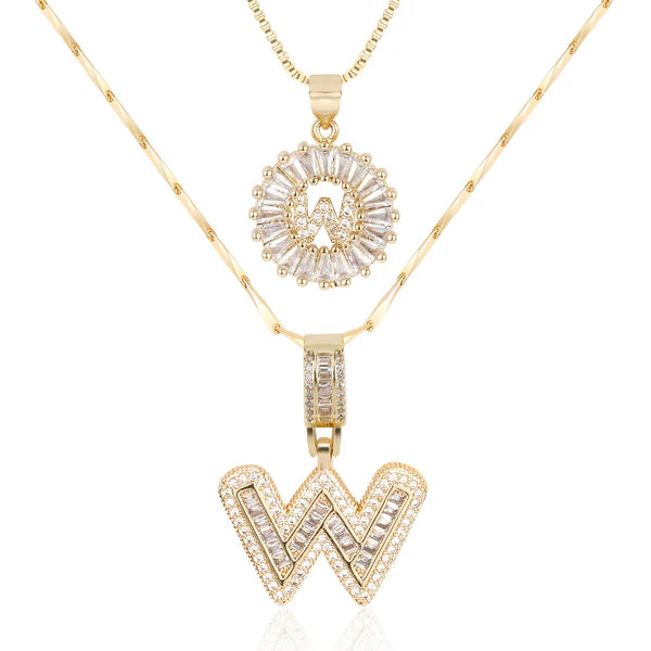 18k Gold Plated 2-piece Initial Necklace | Zilènne